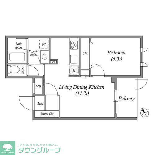 ACPレジデンス文京春日(1LDK/2階)の間取り写真