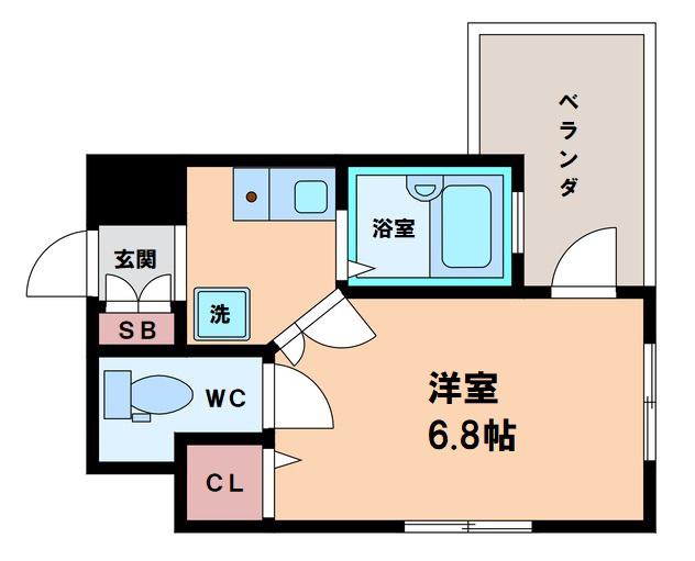 メトロあびこ筋(1K/8階)の間取り写真