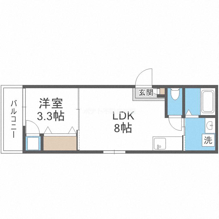 F MAISON FOGLIA II(1LDK/2階)の間取り写真