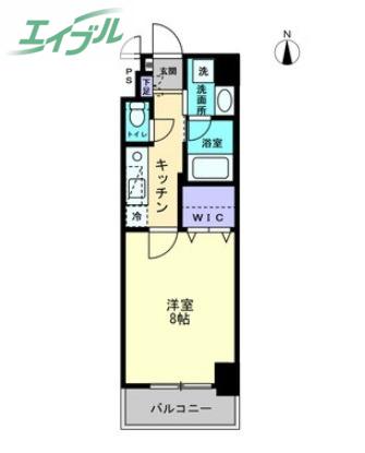 アルファレガロ南中央町(1K/9階)の間取り写真