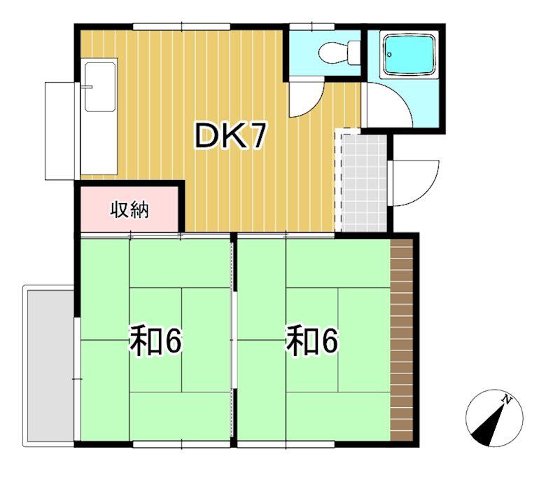 沢田コーポ(2DK/2階)の間取り写真