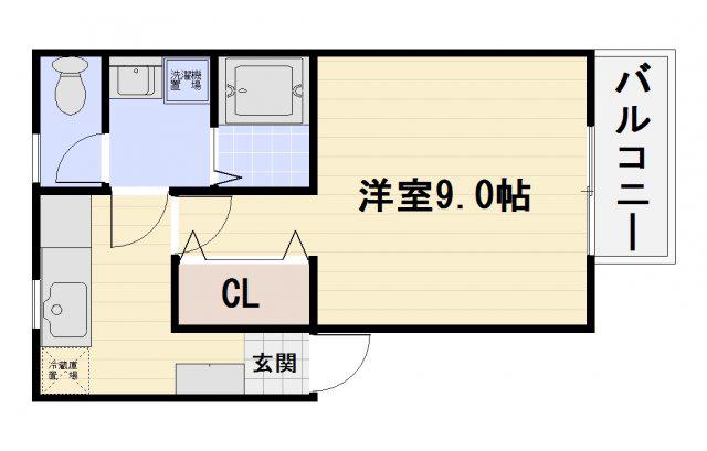ドリームウッズ(1K/2階)の間取り写真