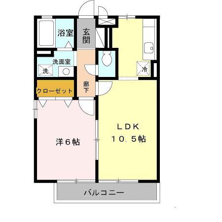 ハウスアムノルデン(1LDK/3階)の間取り写真