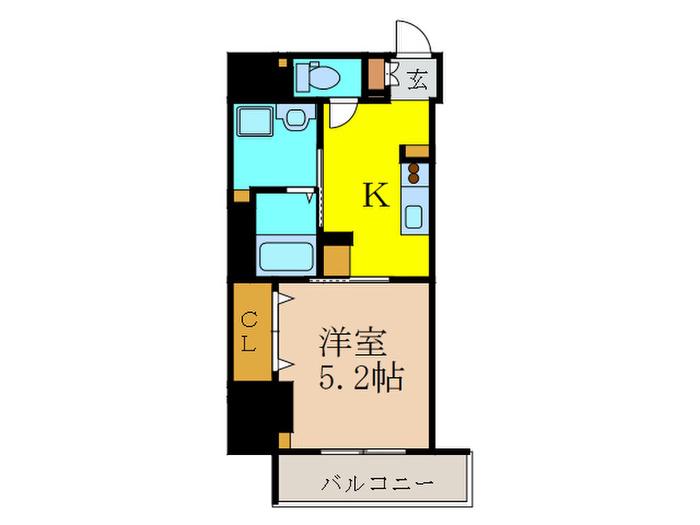 ヴィレッタの杜・住吉(1K/3階)の間取り写真