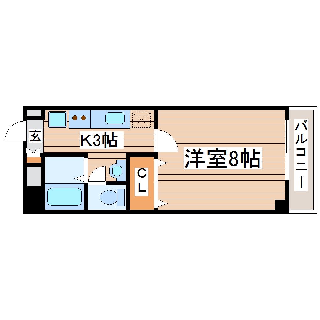 グランメゾン七福(1K/2階)の間取り写真