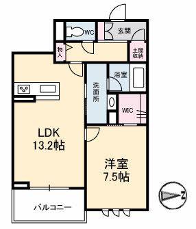 マグノリア カリーノ(1LDK/2階)の間取り写真