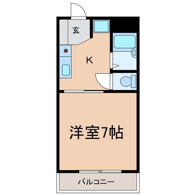 サンコーポ八幡(1K/2階)の間取り写真