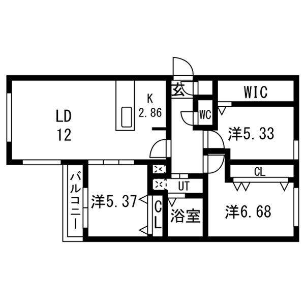 グレイス北16条(3LDK/4階)の間取り写真