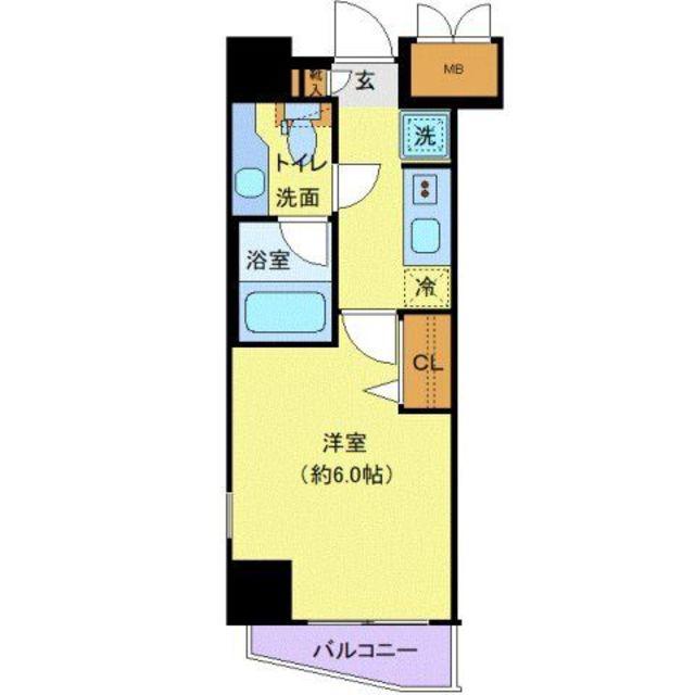 ドルチェPARCO東京府中(ワンルーム/1階)の間取り写真