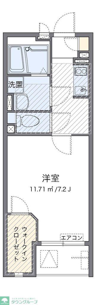 レオネクストD2 A1(1K/3階)の間取り写真