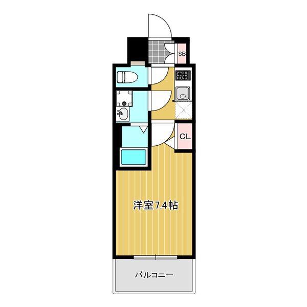 シエテ立花駅前(1K/2階)の間取り写真