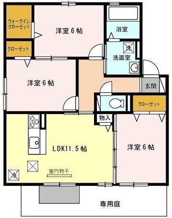 ECO SOLEIL(3LDK/1階)の間取り写真