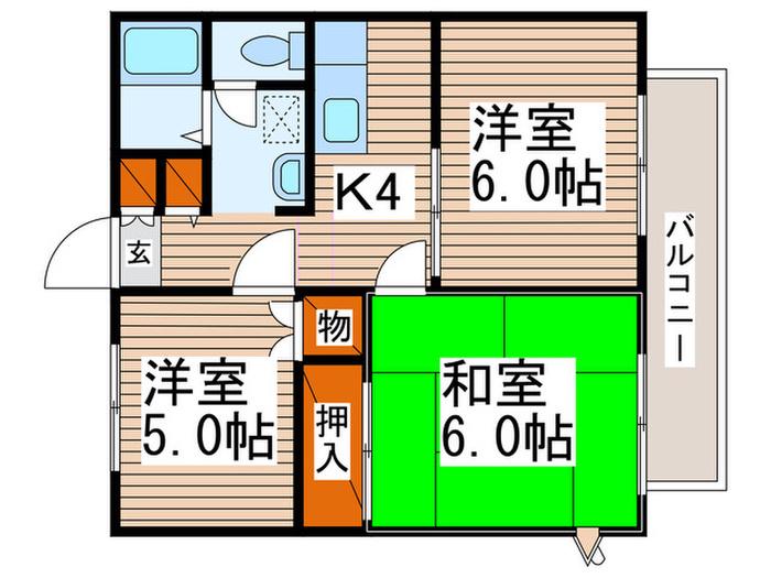 サクラハイツA(3K/3階)の間取り写真
