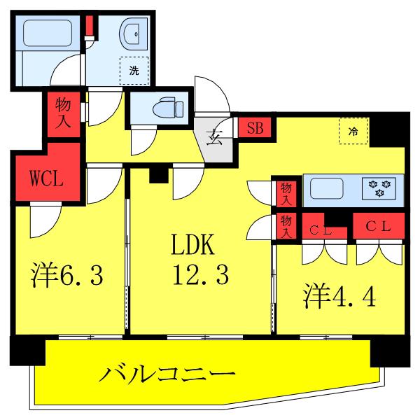 SYFORME ITABASHI III(2LDK/10階)の間取り写真