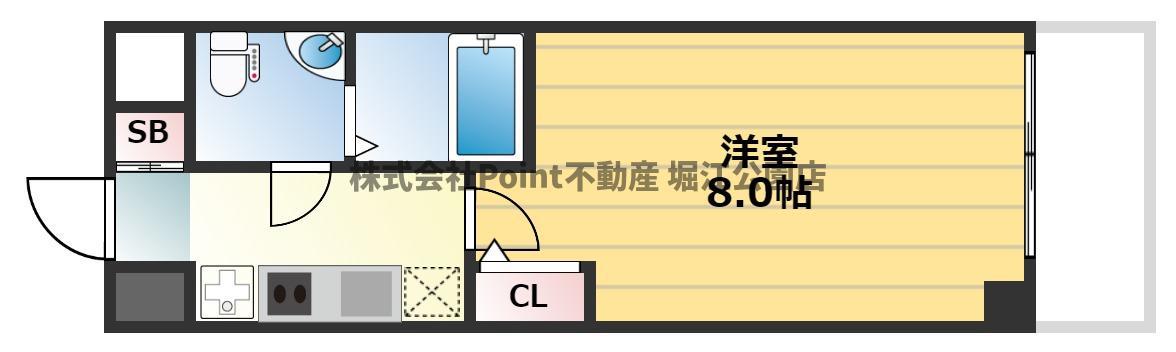 N°77HANATEN001(1K/13階)の間取り写真