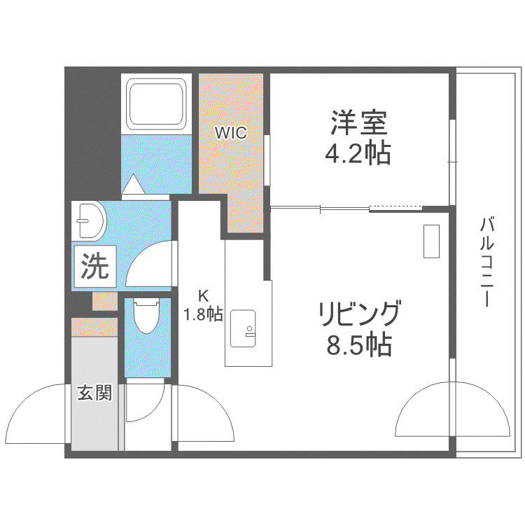 DPレジデンス63(1LDK/7階)の間取り写真