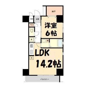 AHビル(1LDK/3階)の間取り写真