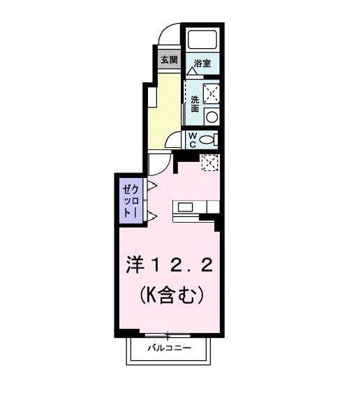 アイリス(ワンルーム/1階)の間取り写真