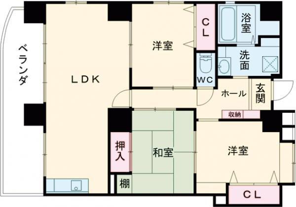 セントラルハイツ石黒(3LDK/4階)の間取り写真