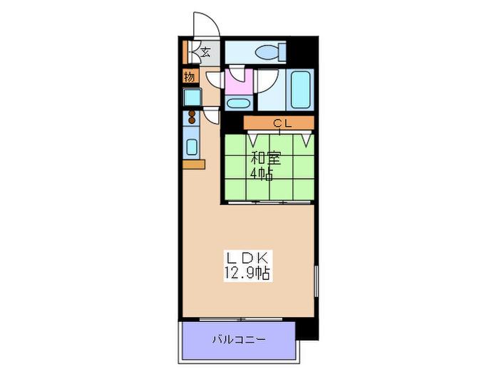 アーバネックス福島(1LDK/4階)の間取り写真