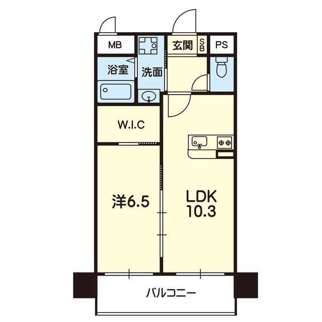 レクサス水前寺公園(1LDK/4階)の間取り写真