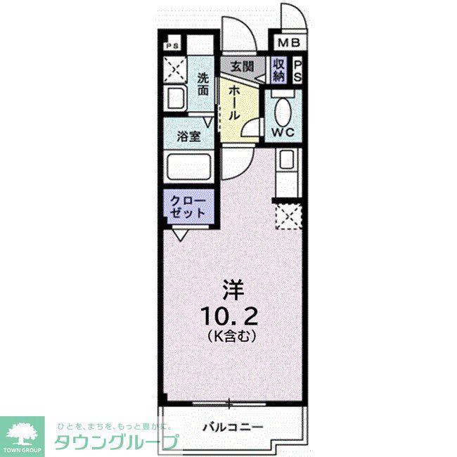 プリムローズ II(ワンルーム/3階)の間取り写真