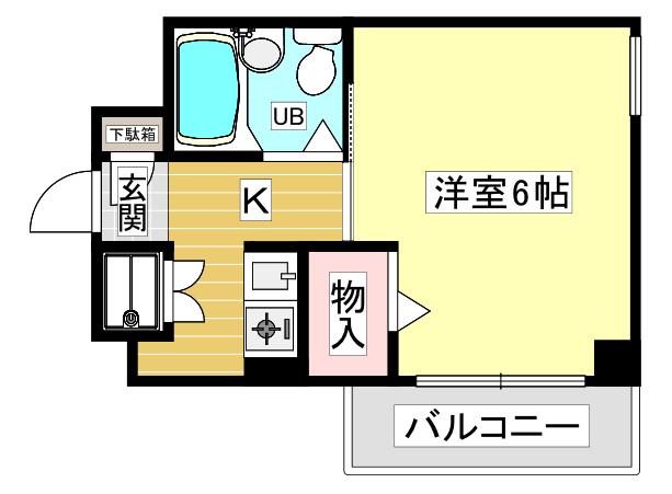 メゾンジュリアナモンド(1K/1階)の間取り写真
