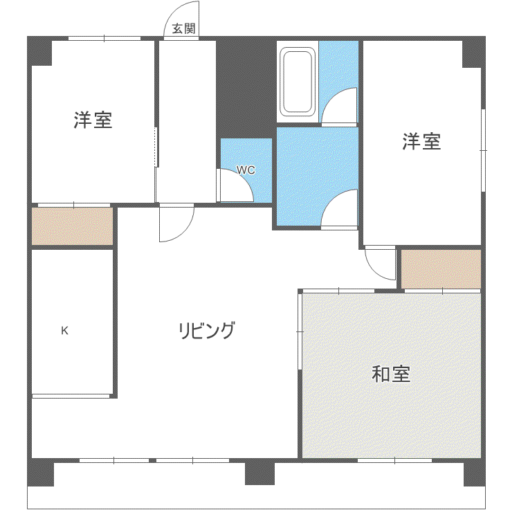 メゾン新琴似(3LDK/2階)の間取り写真