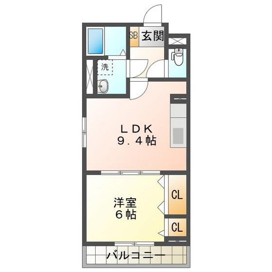 AMAGASUKA TERRACE(1LDK/1階)の間取り写真