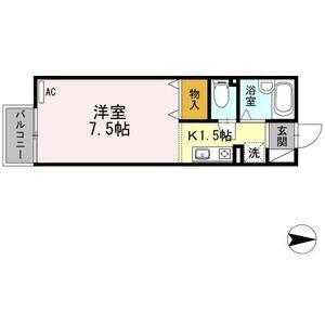 セジュール池端パークB棟(1K/1階)の間取り写真