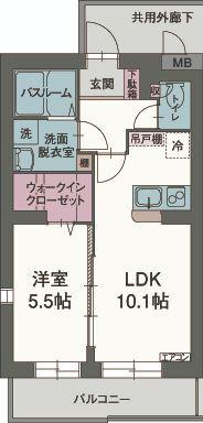 サニーリヴK(1LDK/1階)の間取り写真