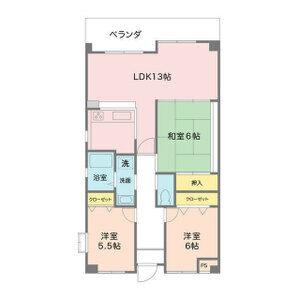 フィオーレオルティア(3LDK/5階)の間取り写真