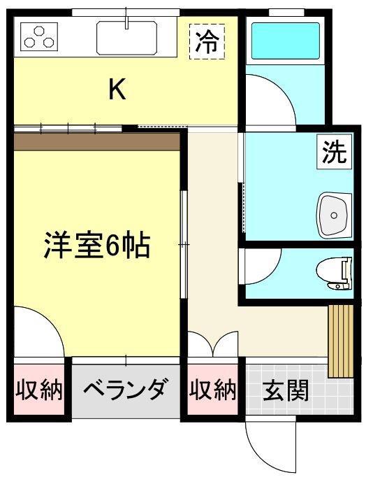 パサージオI(1K/3階)の間取り写真