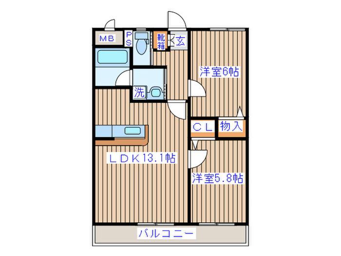 エルファロ(2LDK/3階)の間取り写真
