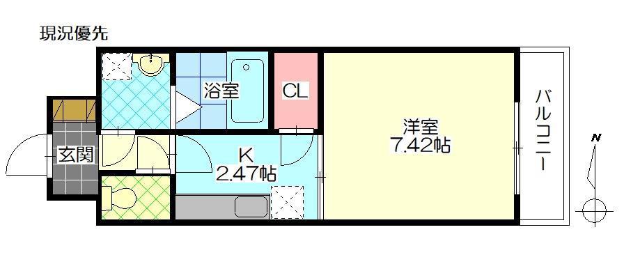 トレステーラDUVA(1K/6階)の間取り写真