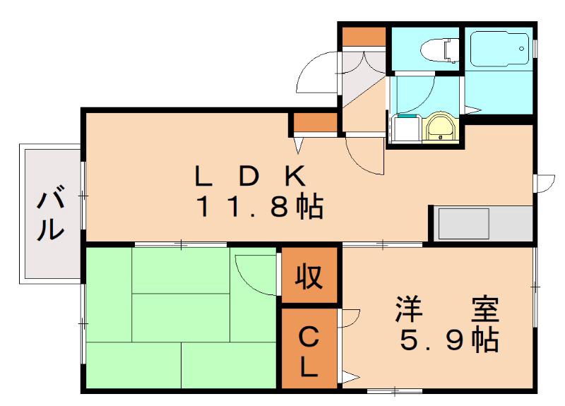 ノールカトレア  B棟(2LDK/2階)の間取り写真