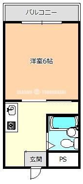 トラスティ加美(1K/5階)の間取り写真