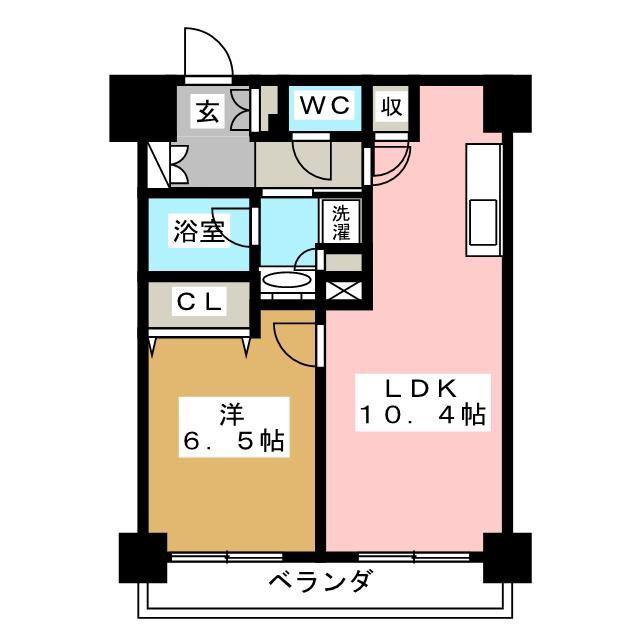 エスティメゾン大島(1LDK/12階)の間取り写真