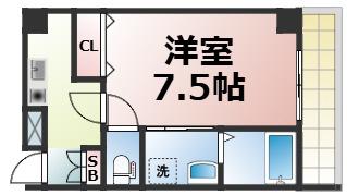 グランパシフィック今里(1K/1階)の間取り写真