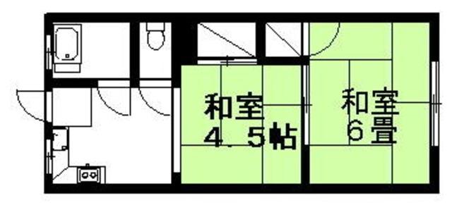 サンハウス小池(2K/2階)の間取り写真