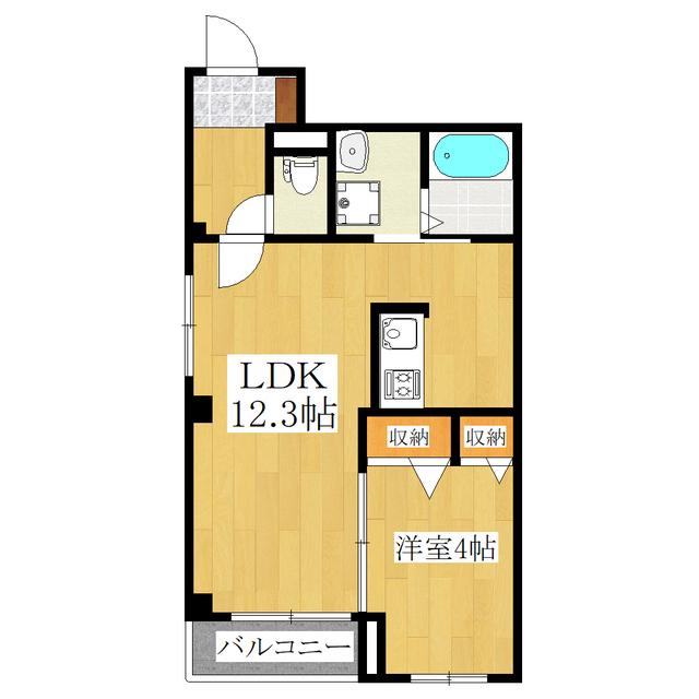 クリアハイム(1LDK/1階)の間取り写真