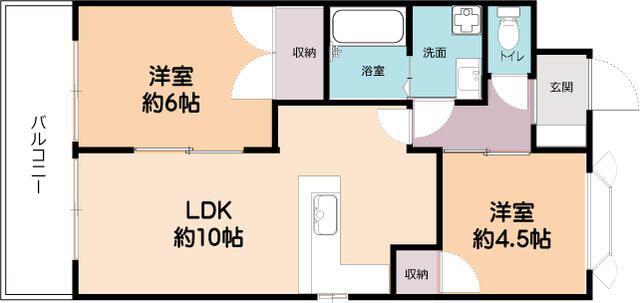 マローネンバウム(2LDK/2階)の間取り写真