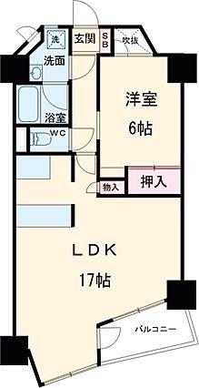 フリーデンハイム(1LDK/13階)の間取り写真