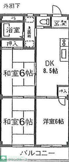 原町油屋レジデンス(3DK/2階)の間取り写真