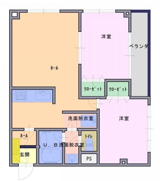 サンクレスト駅西(2LDK/3階)の間取り写真