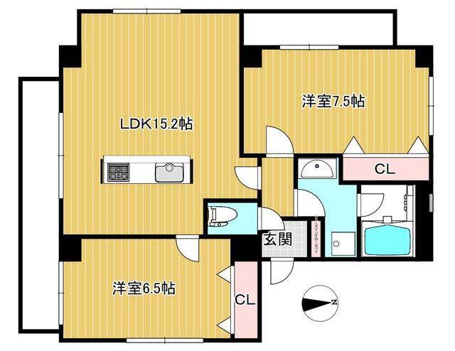LAULEA(2LDK/5階)の間取り写真