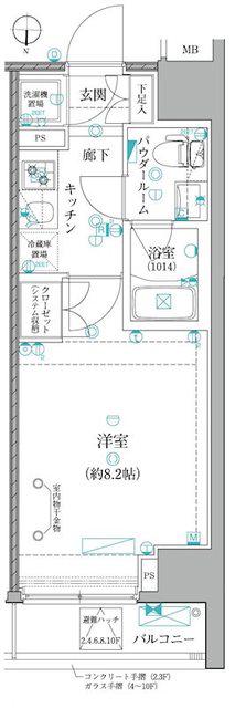 レアライズ日暮里イースト(1K/8階)の間取り写真