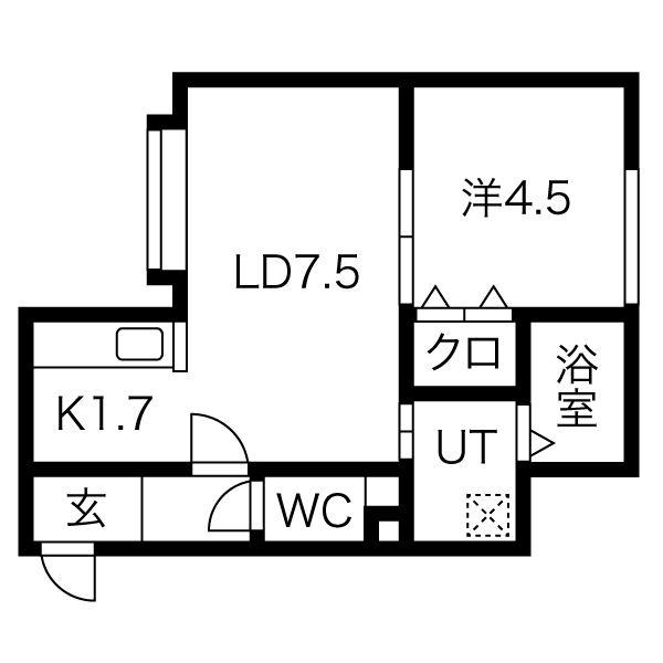 エクセラン(1LDK/3階)の間取り写真