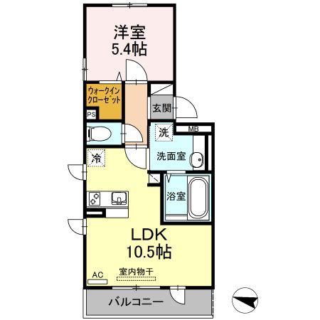 FELIZ(1LDK/3階)の間取り写真