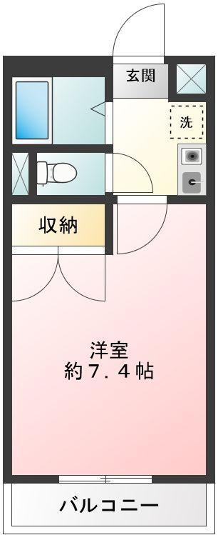 クオーレ(1K/2階)の間取り写真